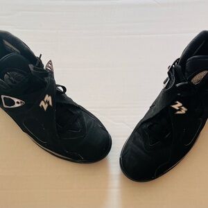 Jordan Black Sneakers with Silver Accents